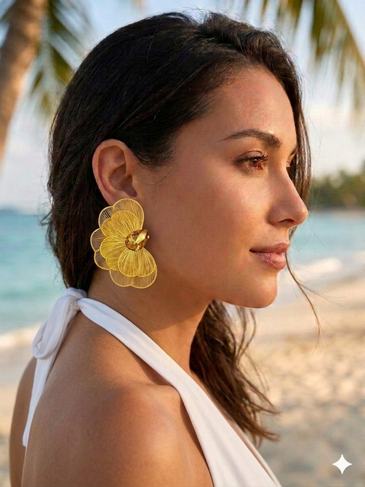 Statment yellow earrings