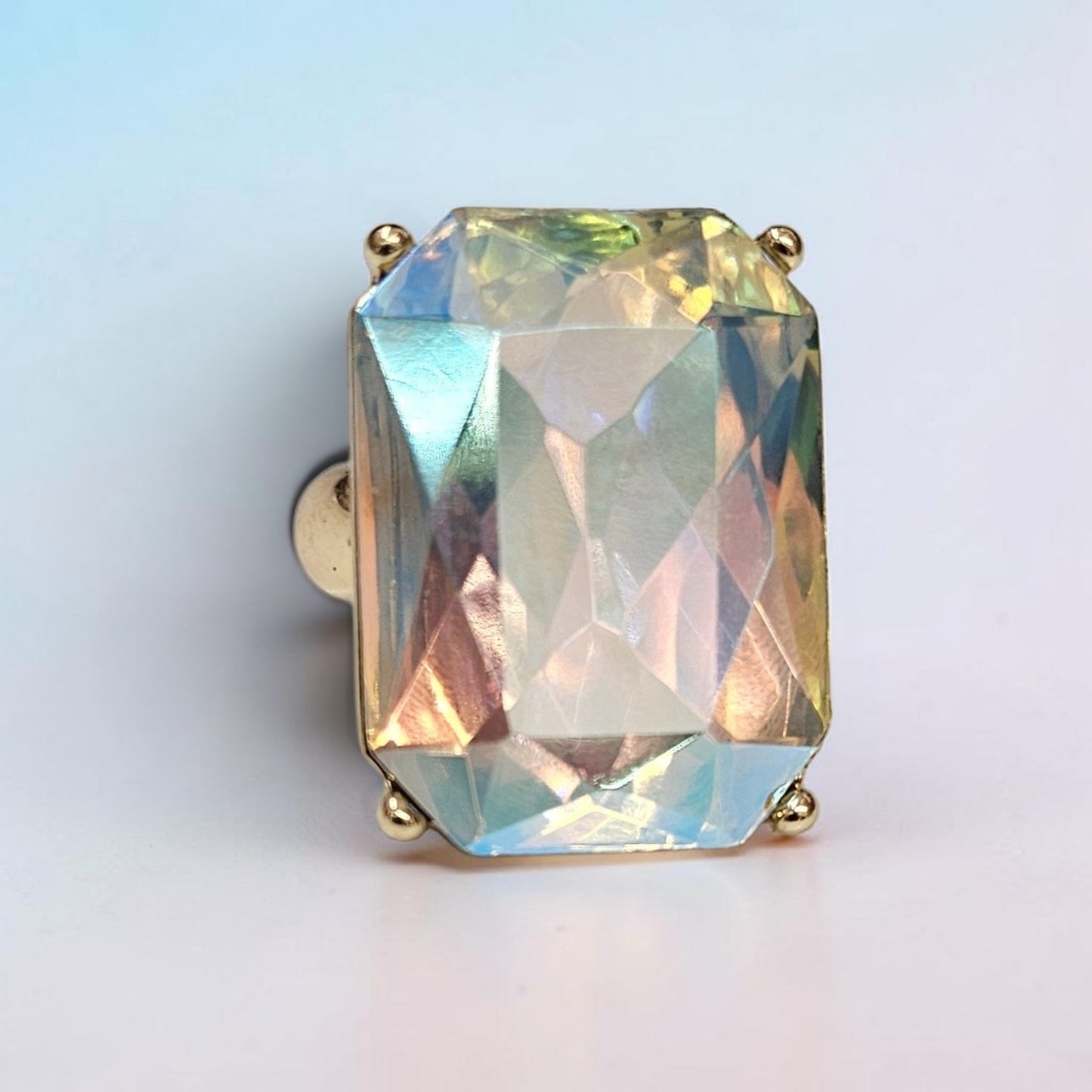 Light ab rhinestone ring