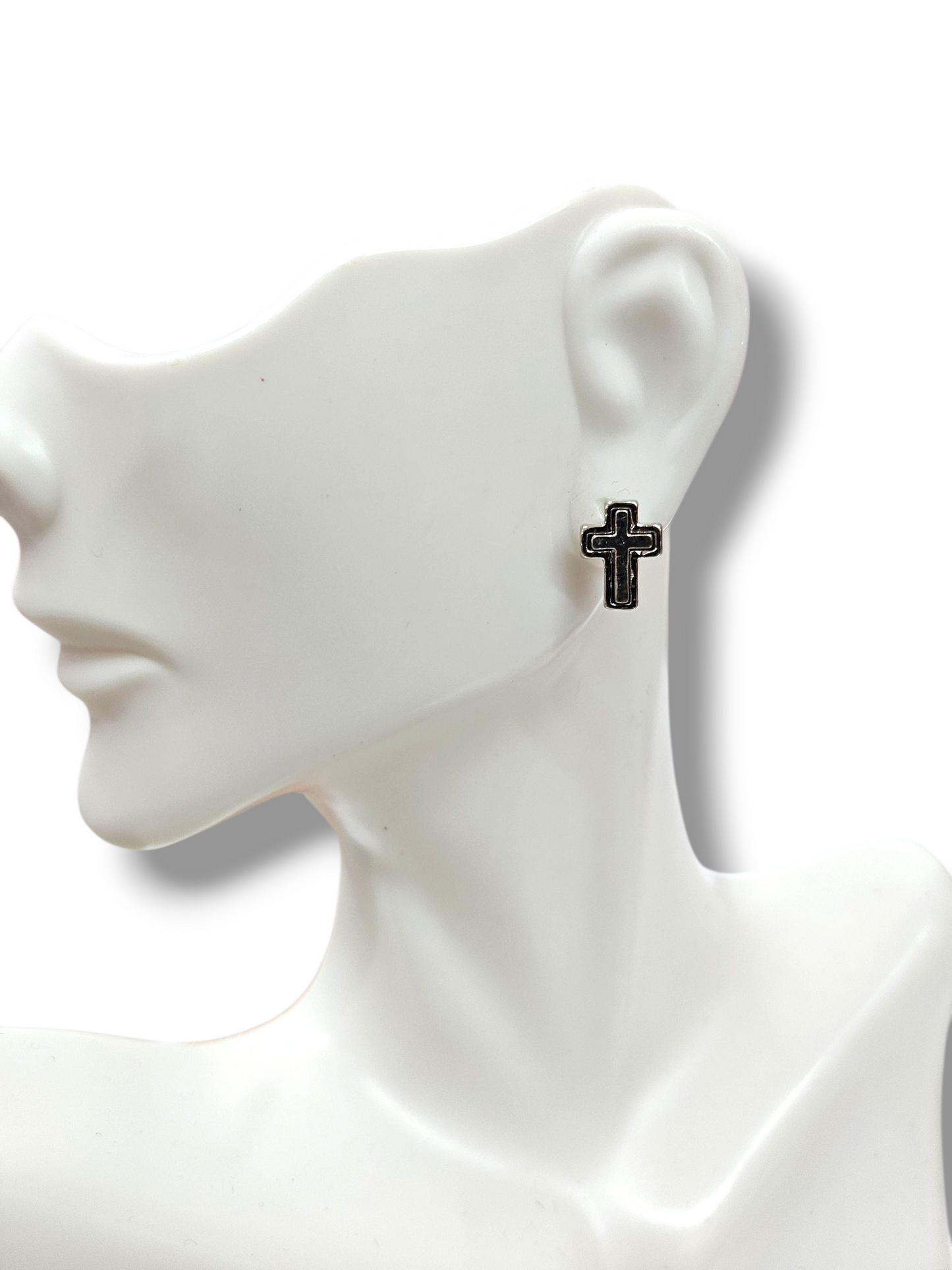 Silver Small Cross Earrings