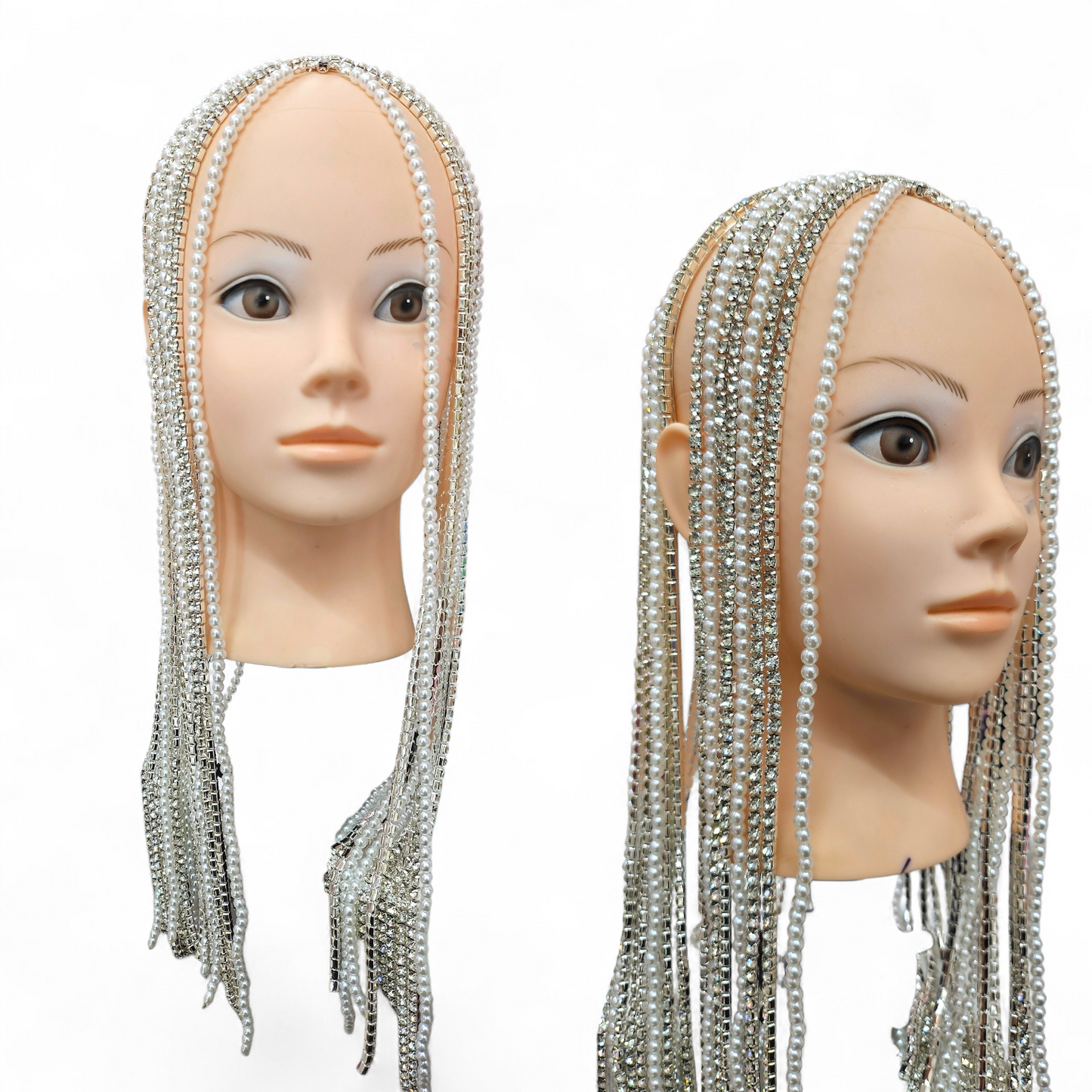Rhinestone pearl hairpiece