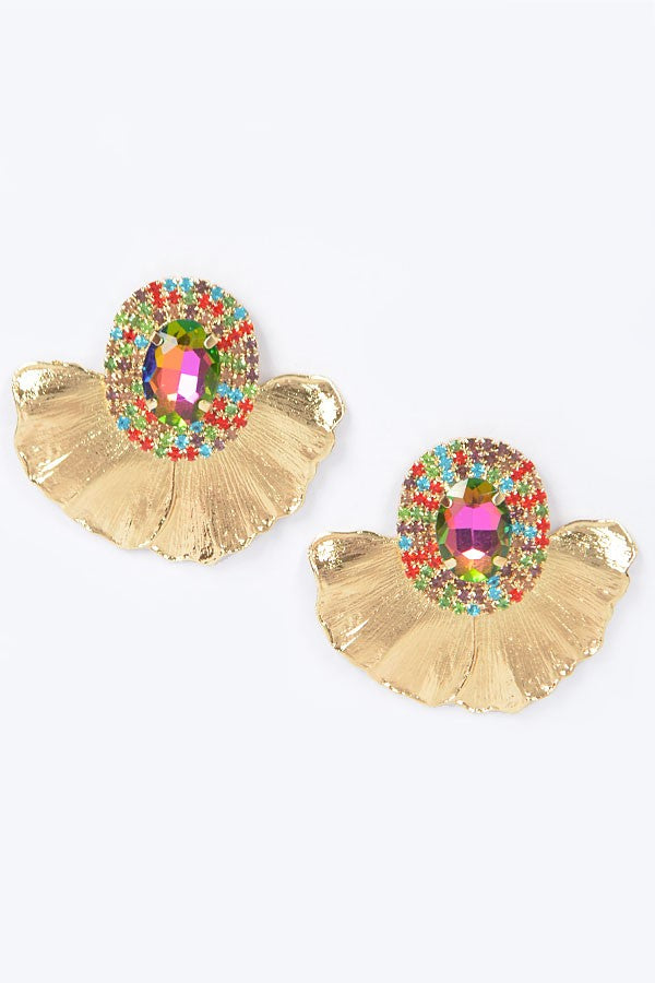 Oil slick post earrings