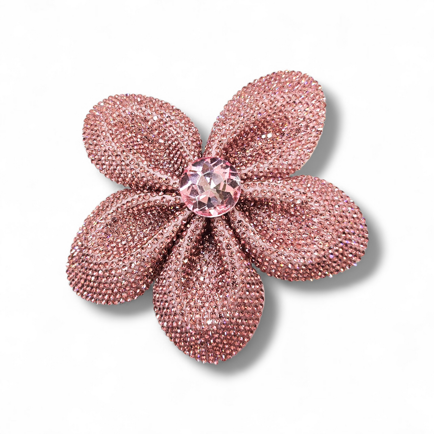 Pink Rhinestone Flower hair clip/ Brooch