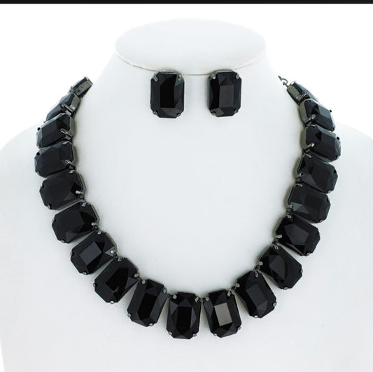 Black single line necklace