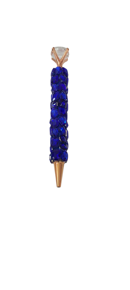 Royal blue rhinestone pen
