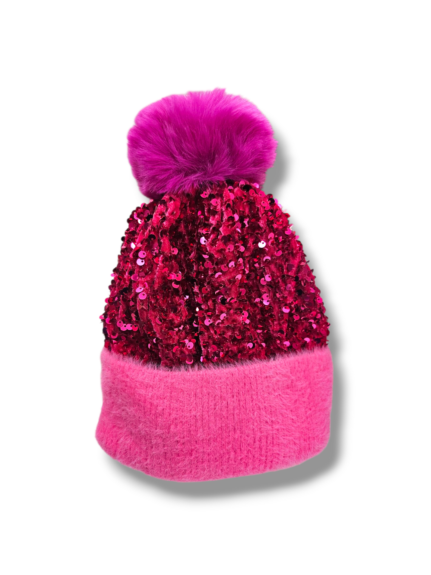 Hot pink Sequin Beanie