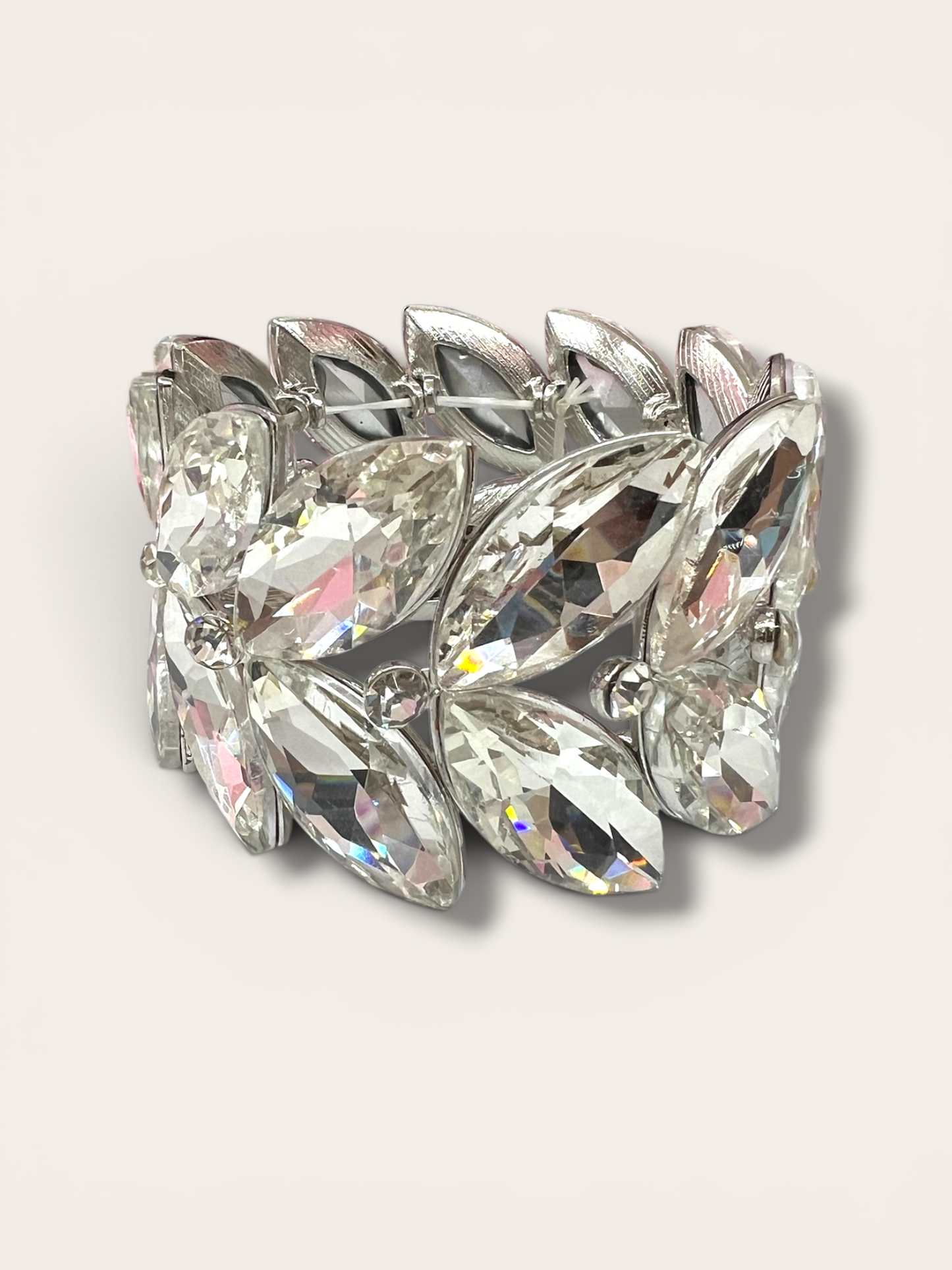 Silver leafs statement bracelet