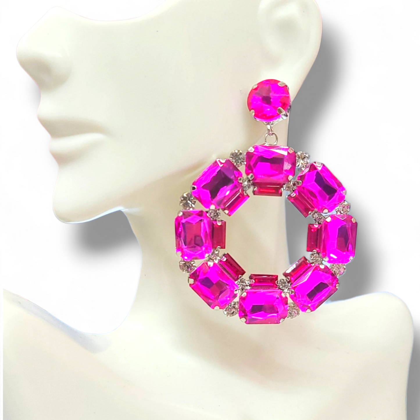 Hot pink earrings