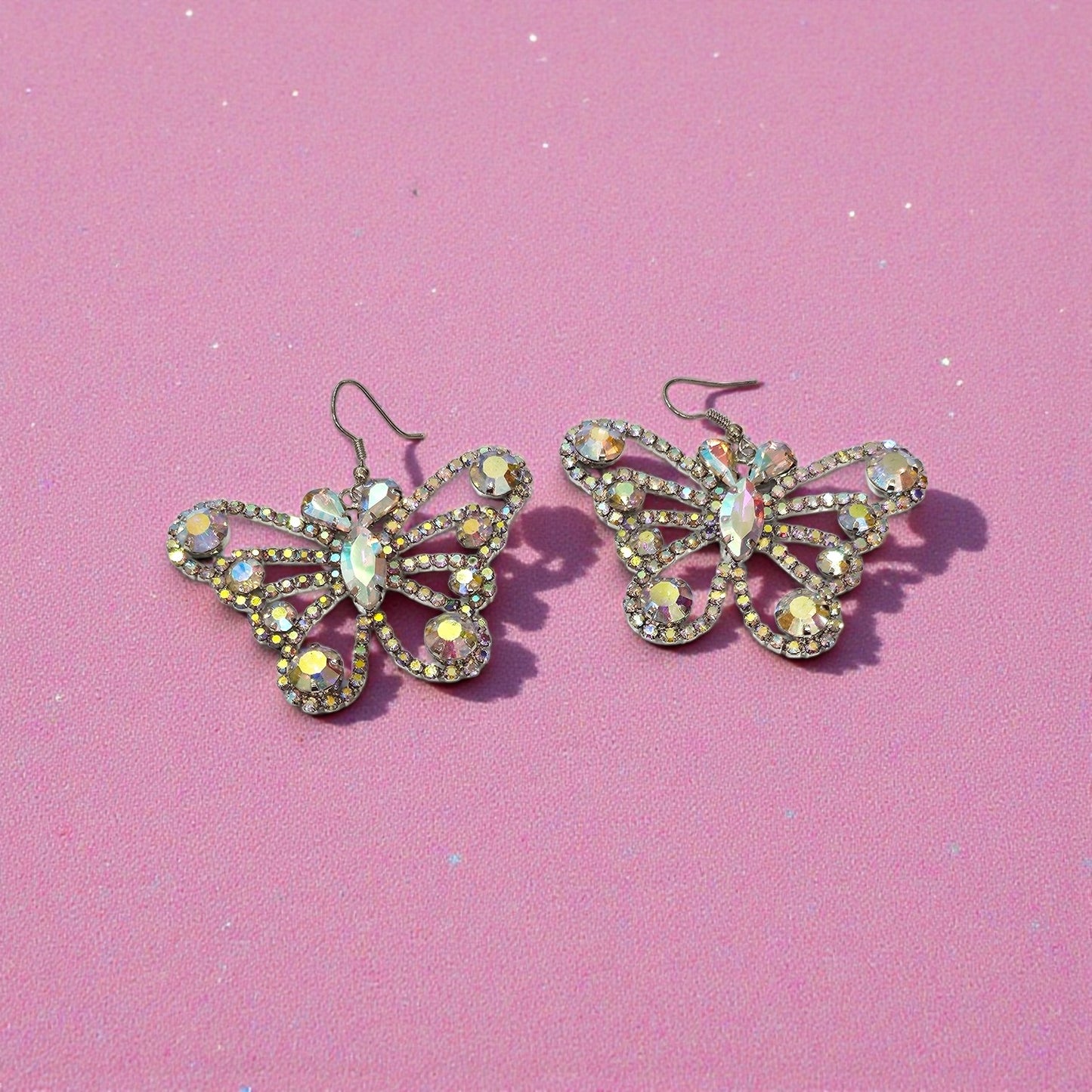Silver AB Butterfly earrings