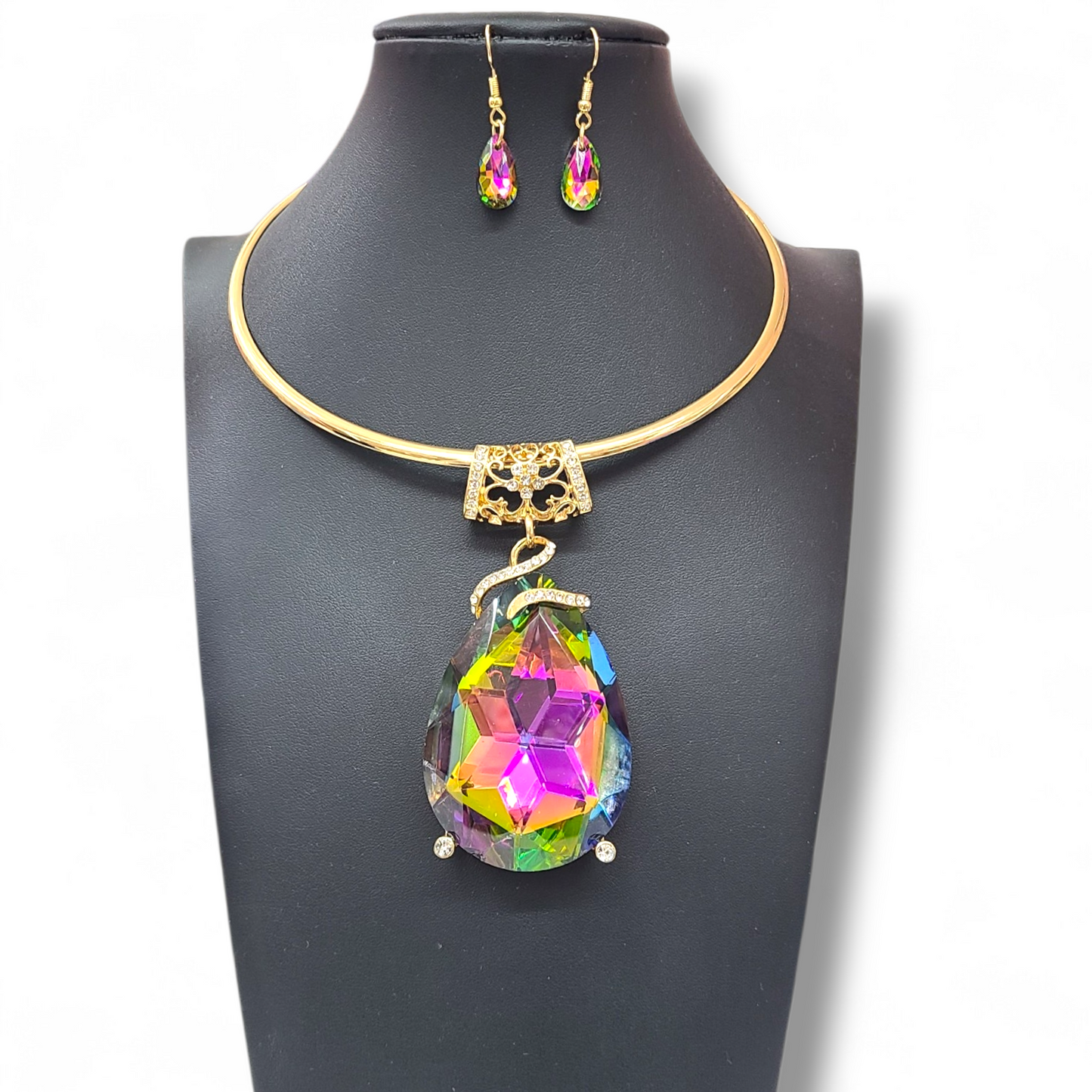 Oilslick choker necklace