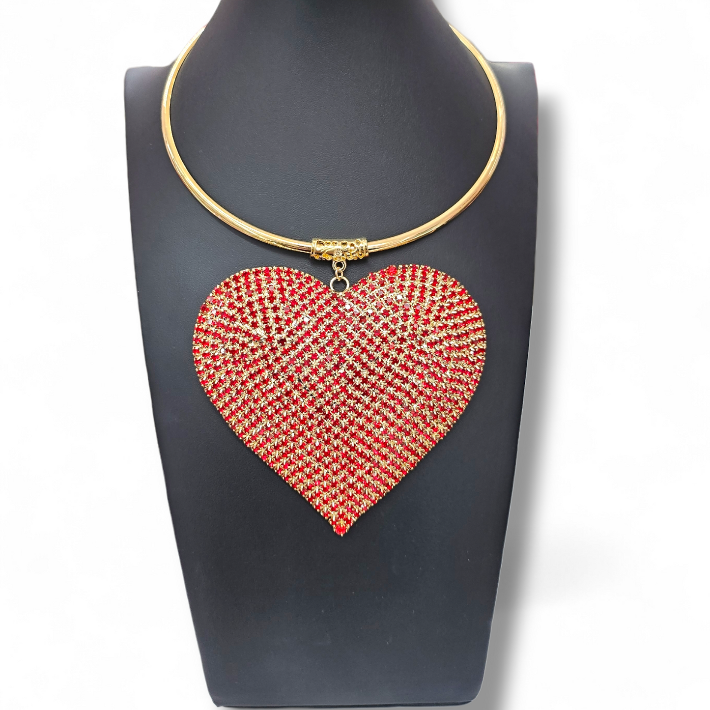 Red Heart Choker Necklace