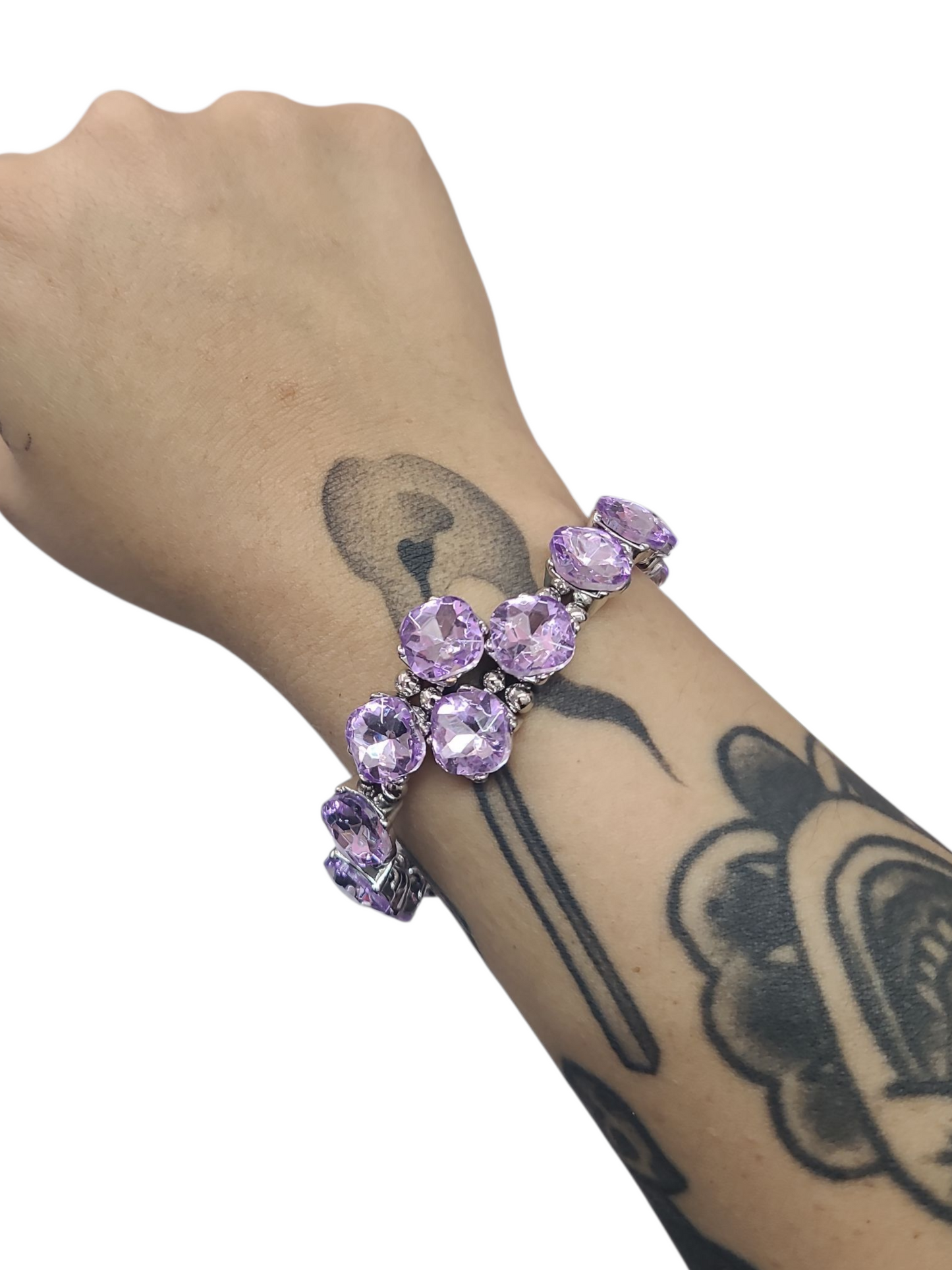 Lavender Rhinestone Cuff