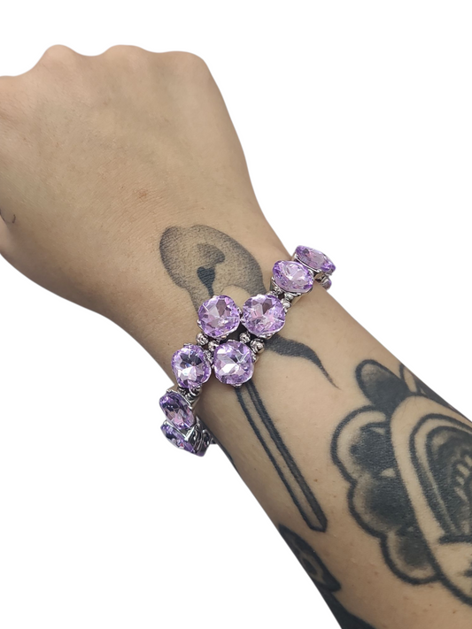 Lavender Rhinestone Cuff