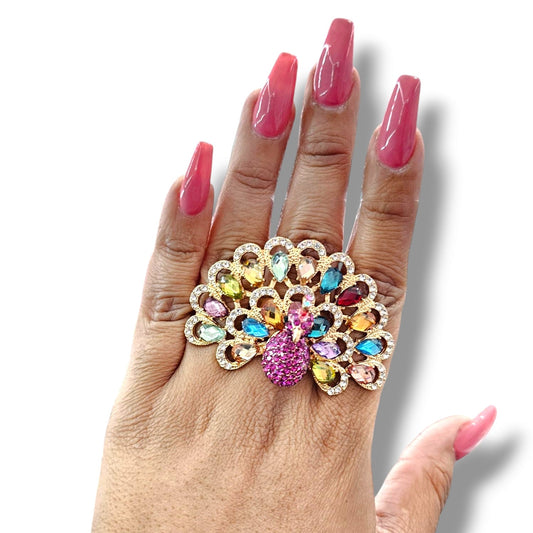 Peacock Rhinestone Ring