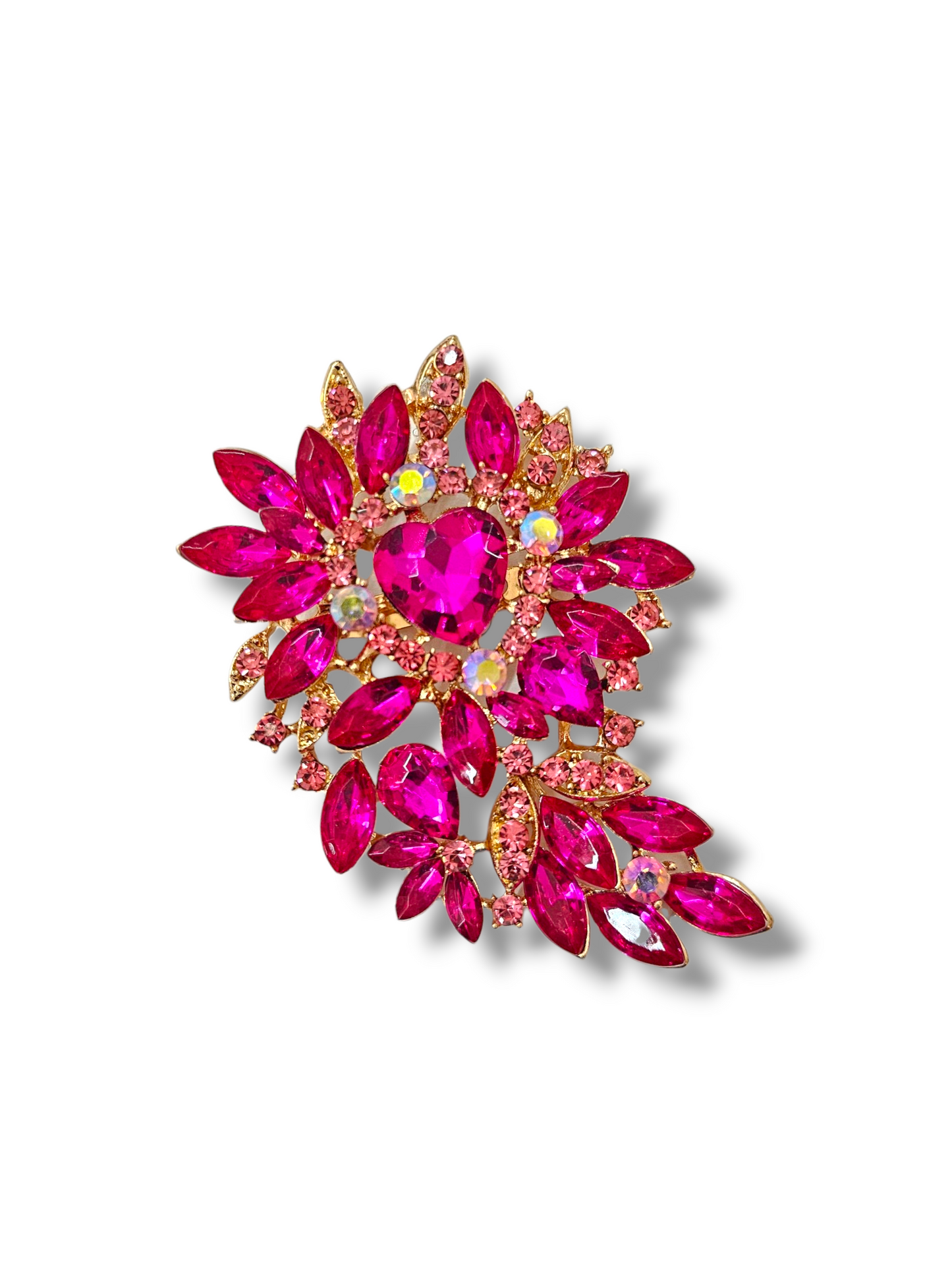 Hot Pink Heart Brooch