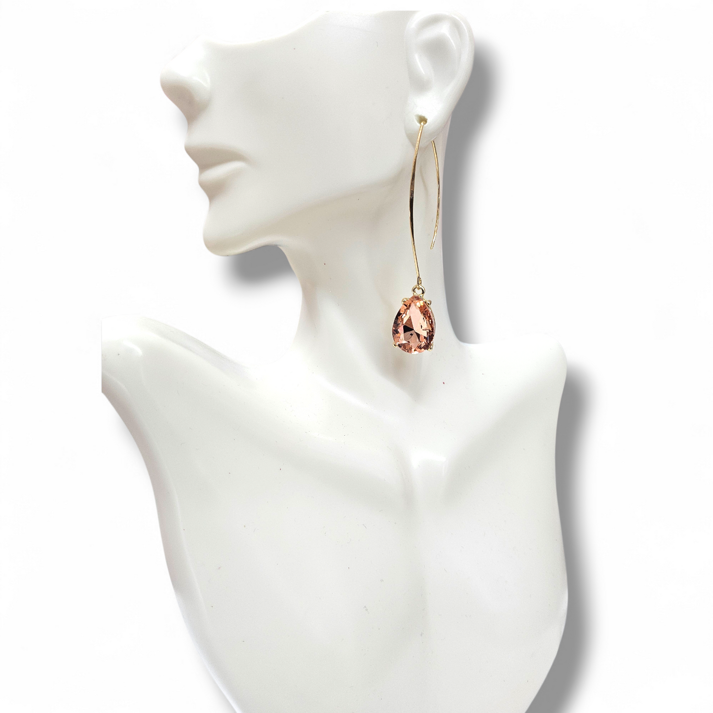 Fish hook  rosegold drop earrings