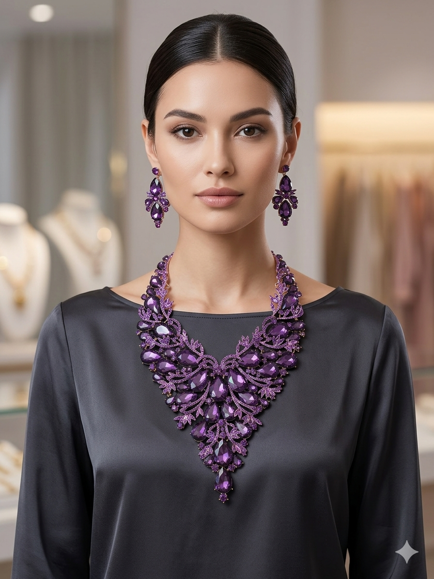 Statement purple necklace