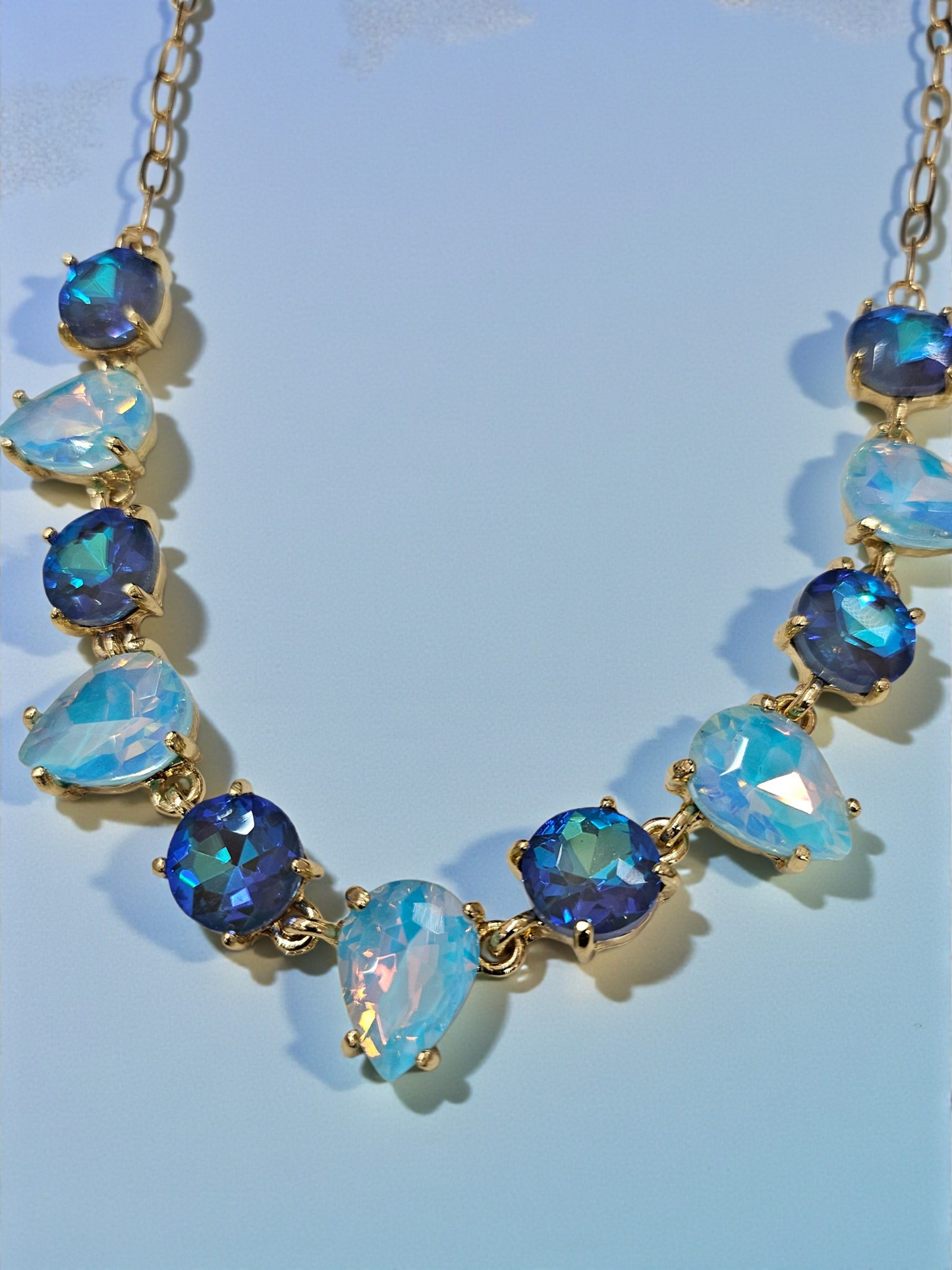Blue  AB Crystal Necklace