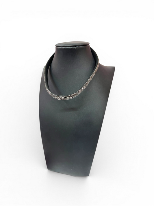 Gunmetal  rhinestone  choker