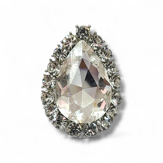 Silver diamond ring