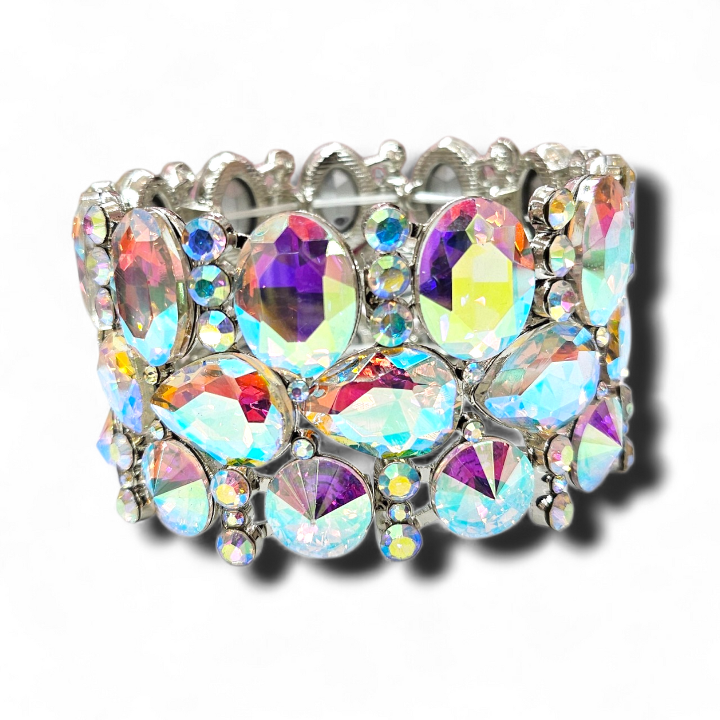 Silver AB cluster Bracelet
