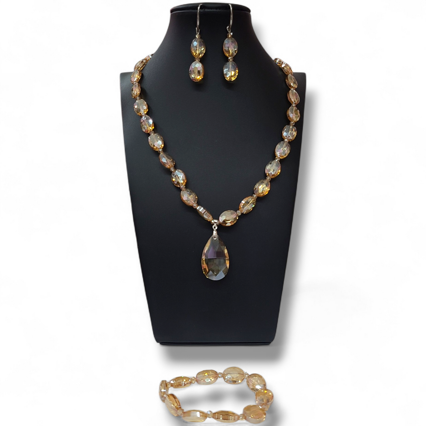 Topaz crystal 3 set necklace