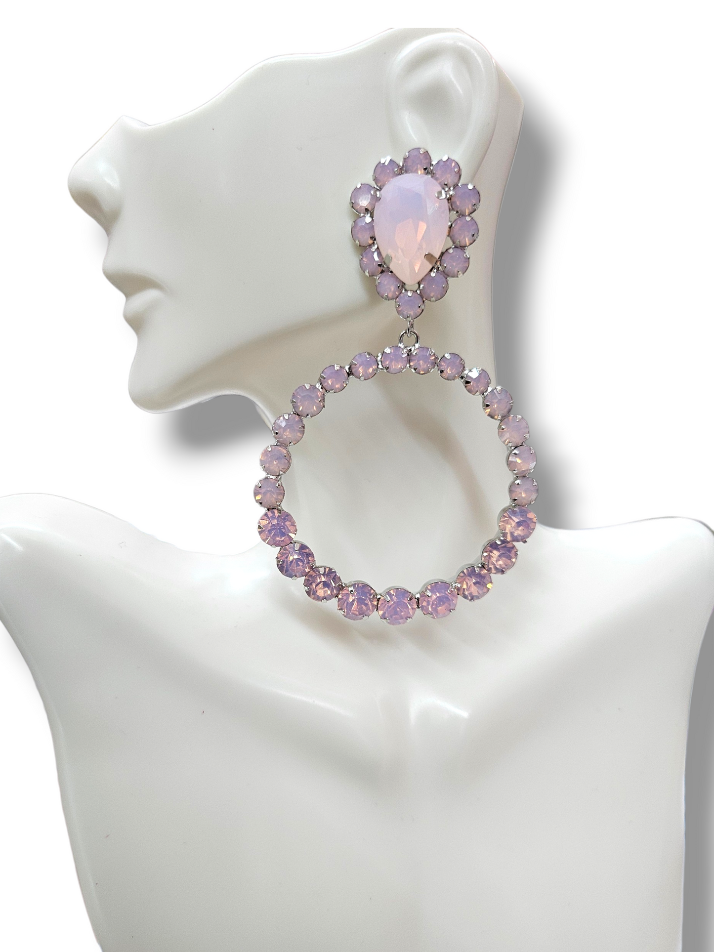Post pink  hoop earrings