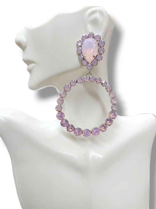 Post pink  hoop earrings