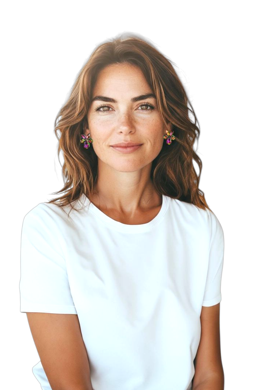 Gold Oil Slick Flower studs