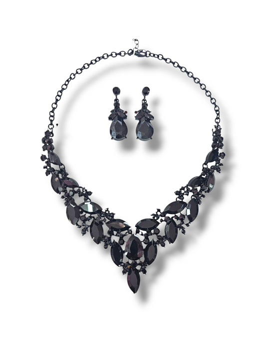 Black Rhinestone Necklace