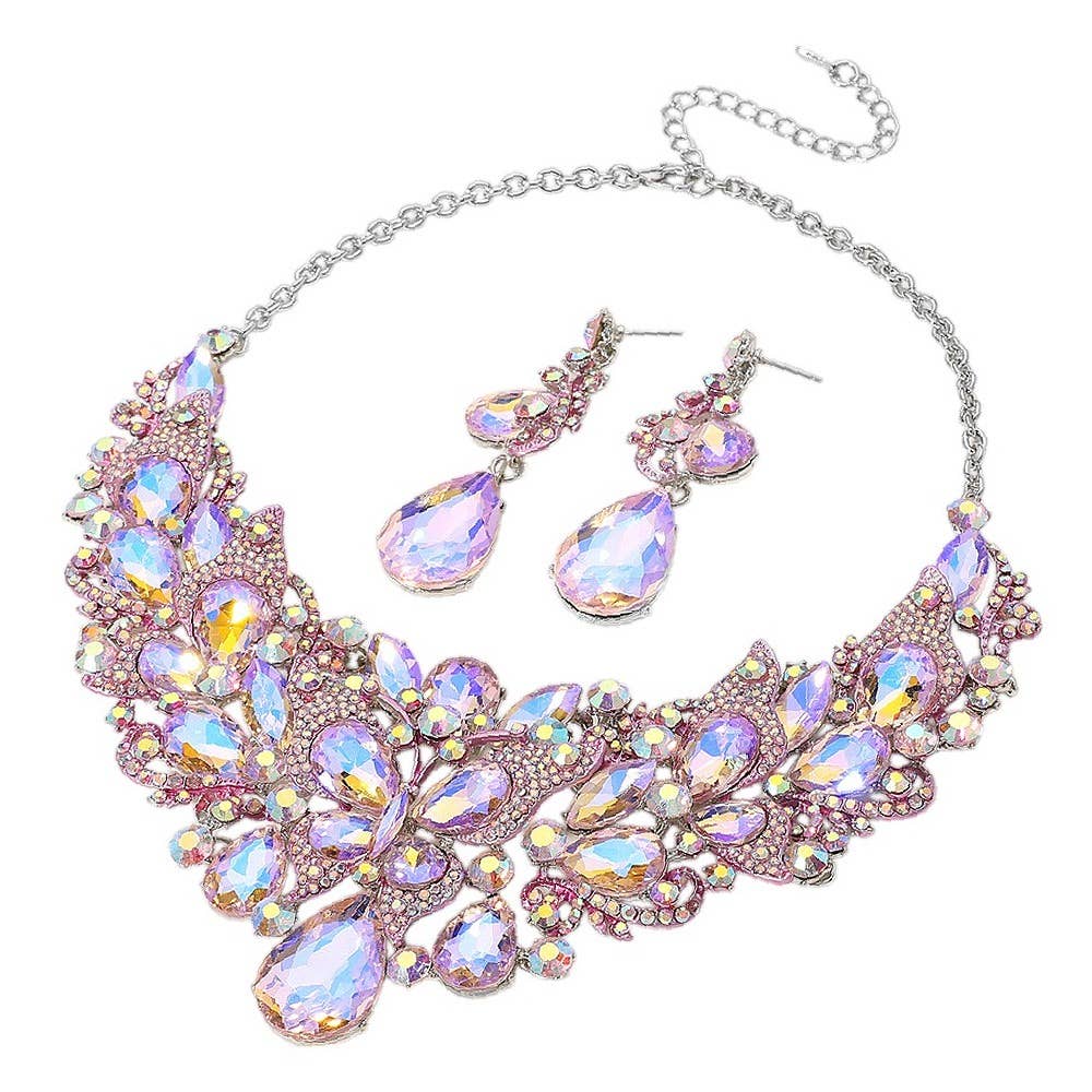Pink AB Butterfly Necklace