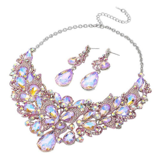 Pink AB Butterfly Necklace