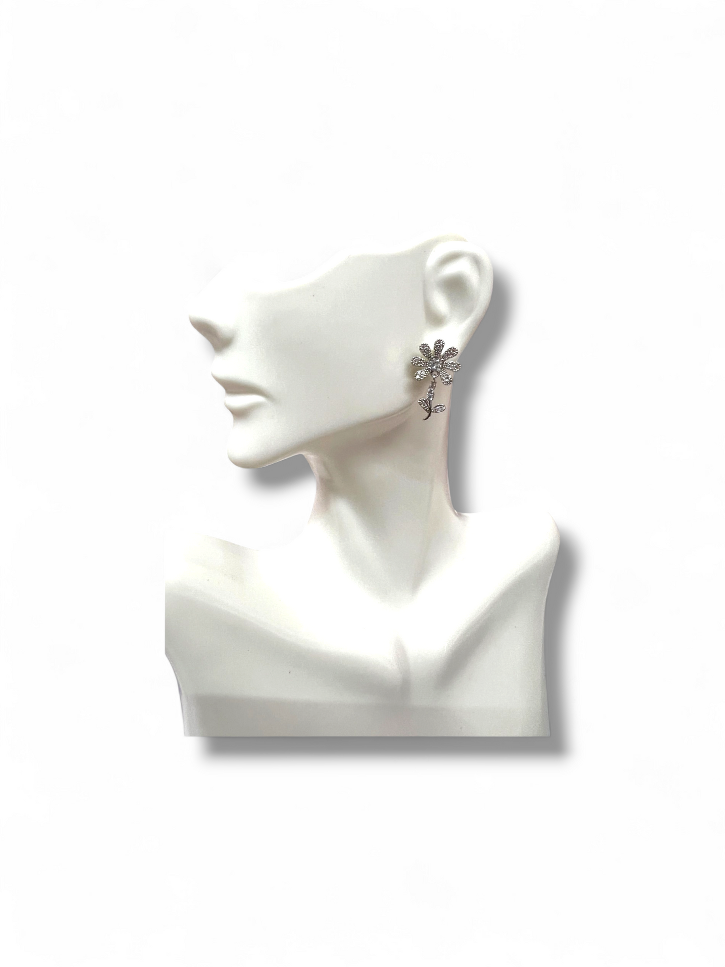 Silver flower earrings