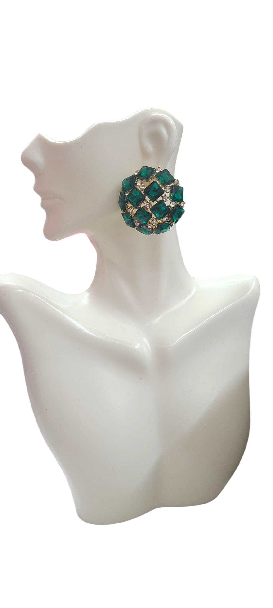 Emerald green stud earrings