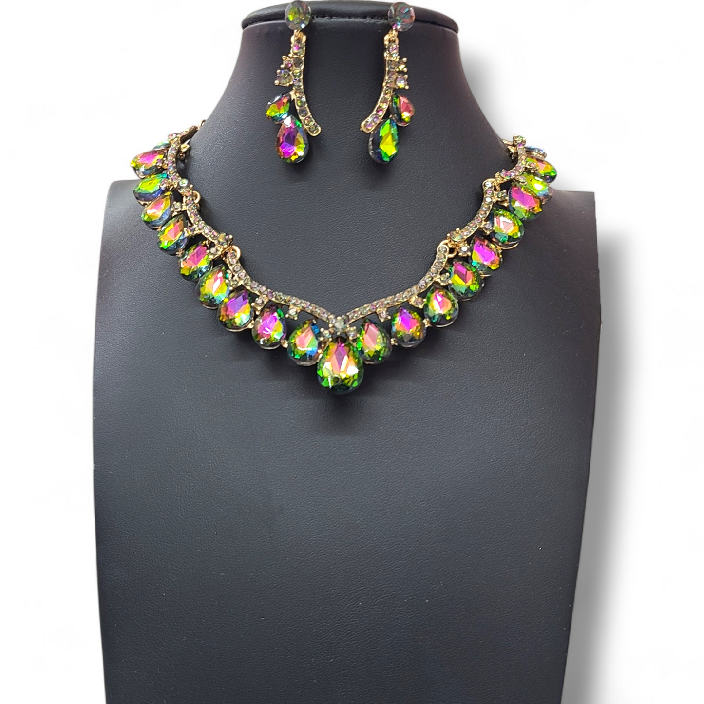 Gold oilslick necklace