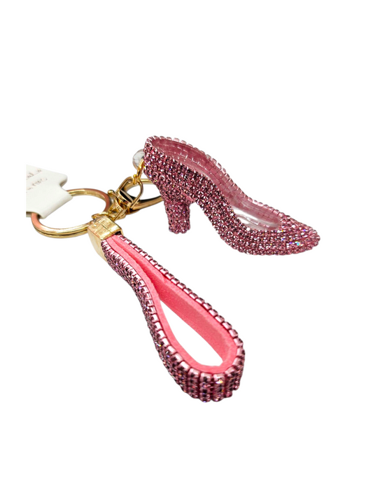 Pink Rhinestone heel Keychain