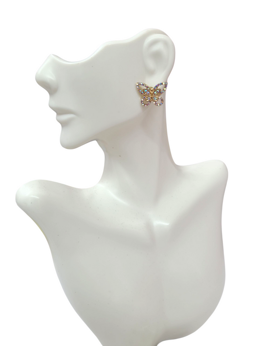 Small ab butterfly earrings