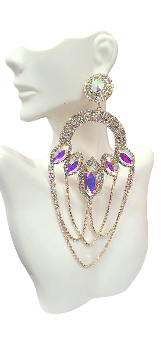 Gold post Drop earrings