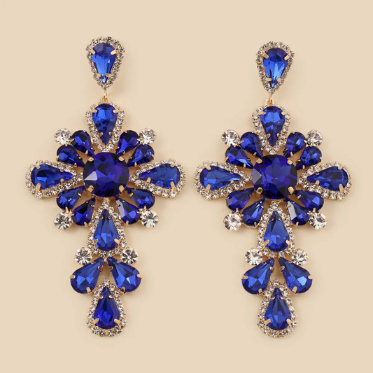 Statement Blue cross earrings