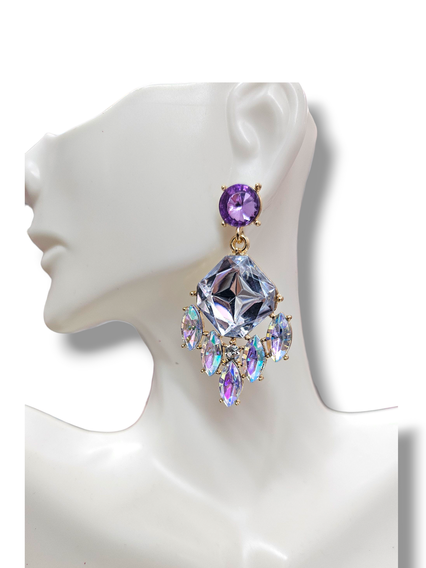 Purple AB Post earrings