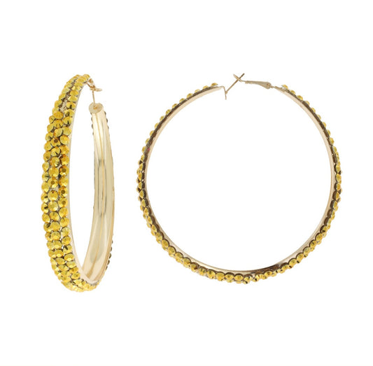 Gold Rhinestone hoops