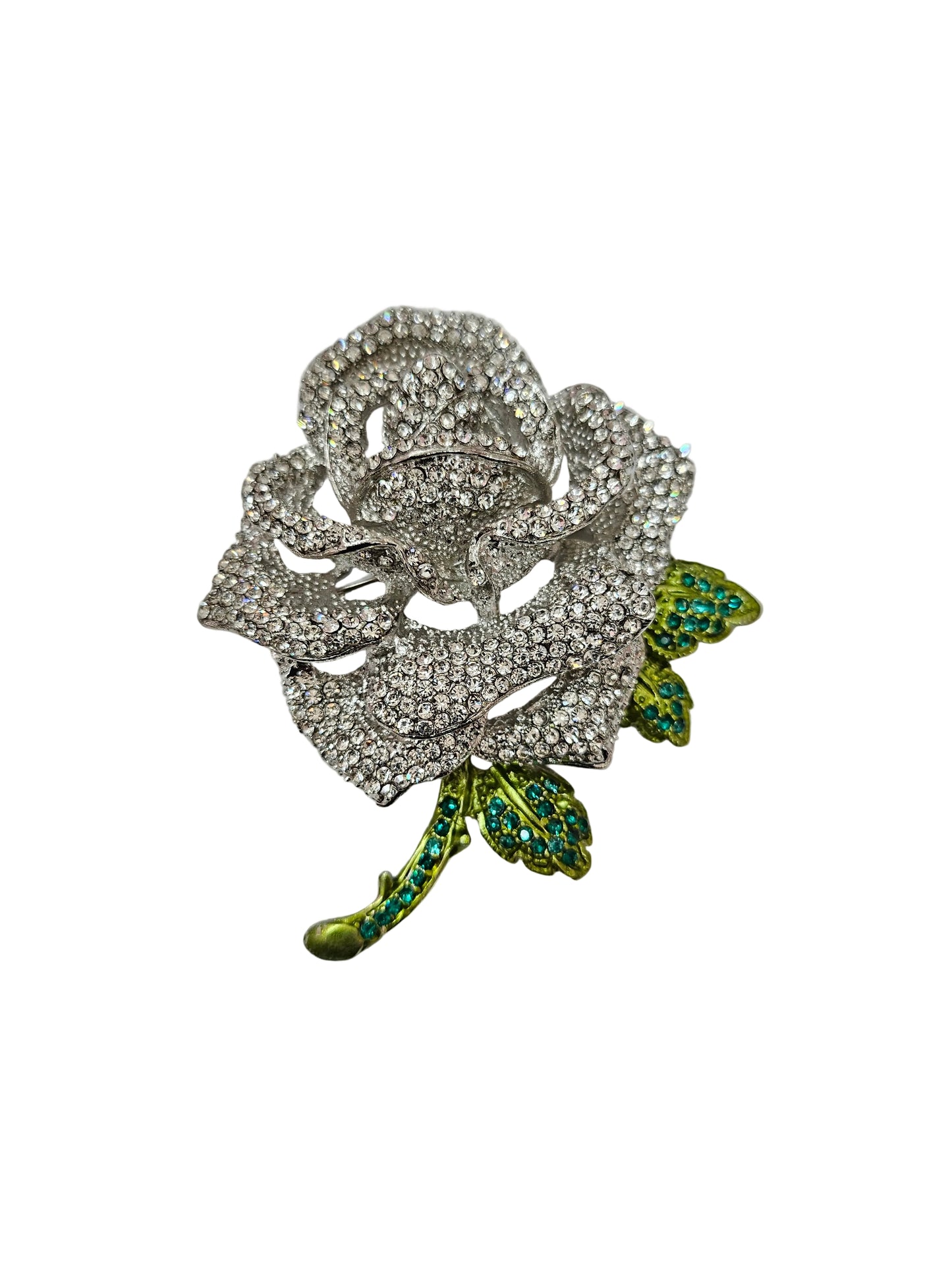 Silver Rose Brooch