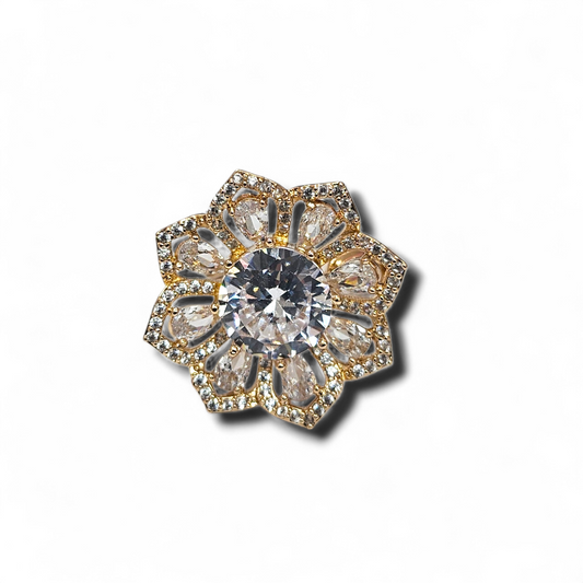 Gold Clear Zirconia ring