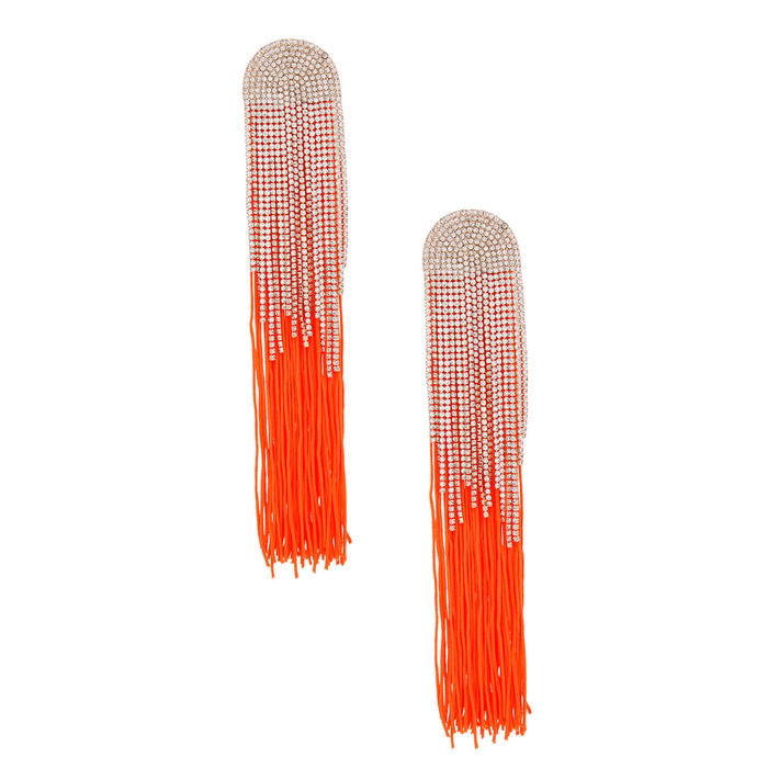 Post Orange Tassle earrings