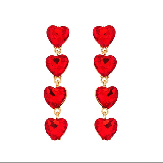 Red Heart drop earrings