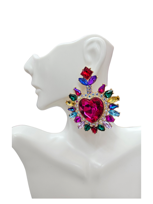 Multi Heart post earrings