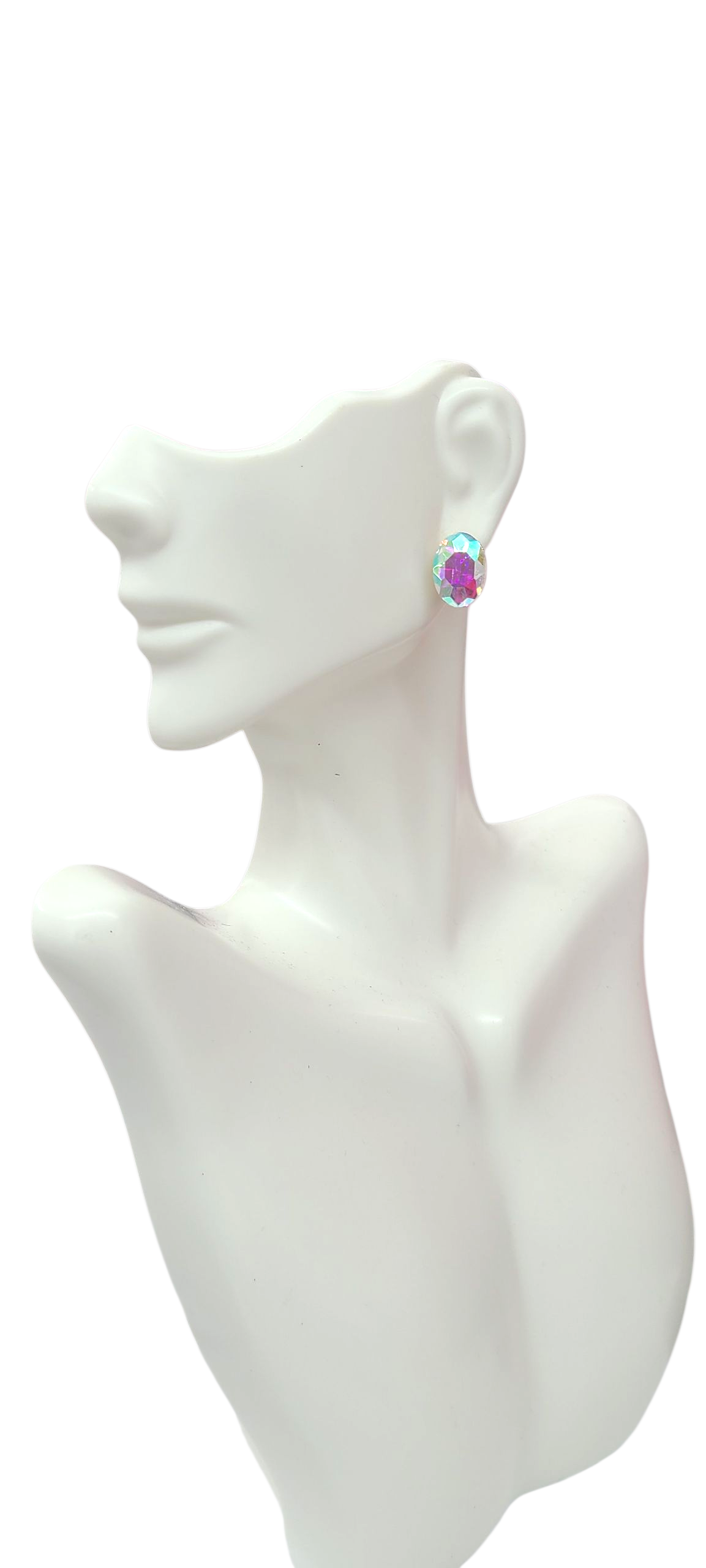 Ab oval stud earrings