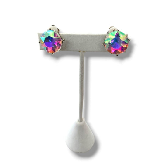 Round AB Clip on earrings