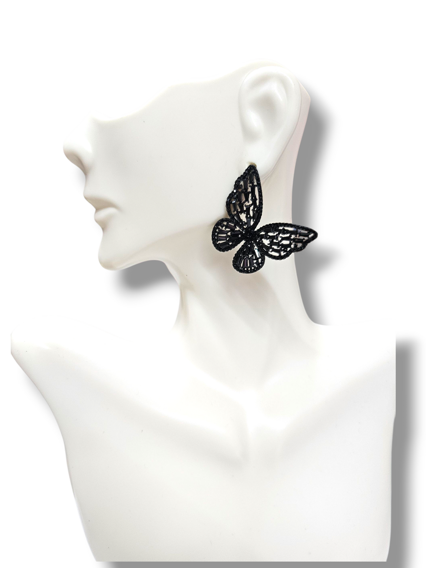Black Zirconia Butterfly earrings