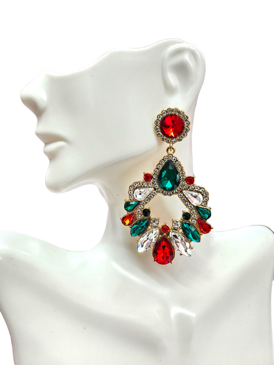 Red and green Earrings