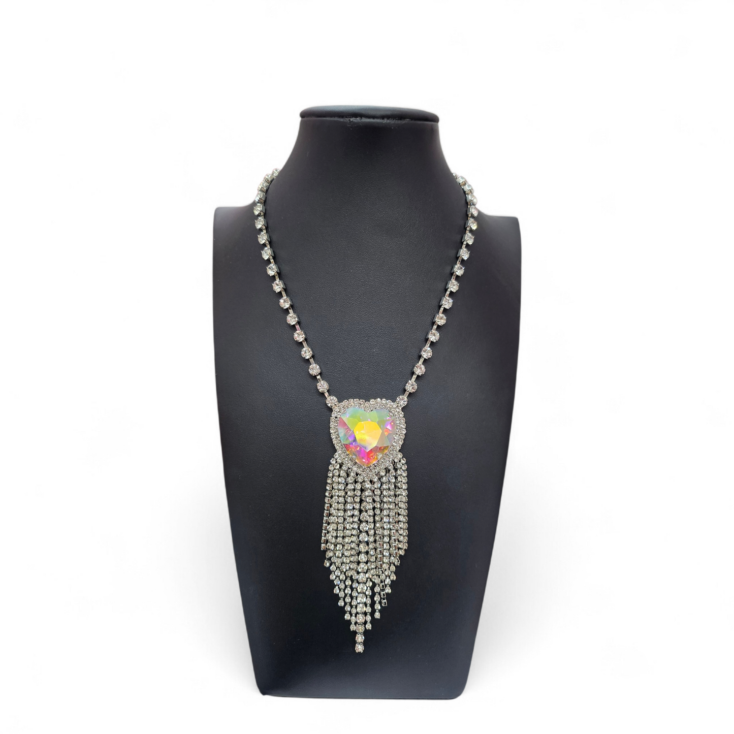 Silver AB Heart Necklace